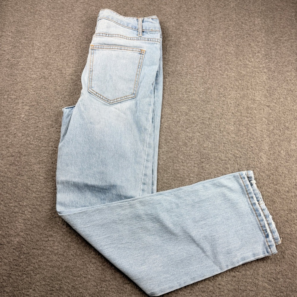 No Boundaries Straight Leg Jeans Women's Size 4 Light Wash Distressed High Rise